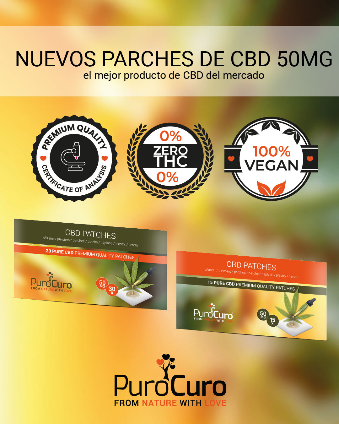 PuroCuro - parches de CBD - 50mg (15x)